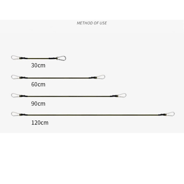 Karabinhage elastisk reb 60CM 60cm