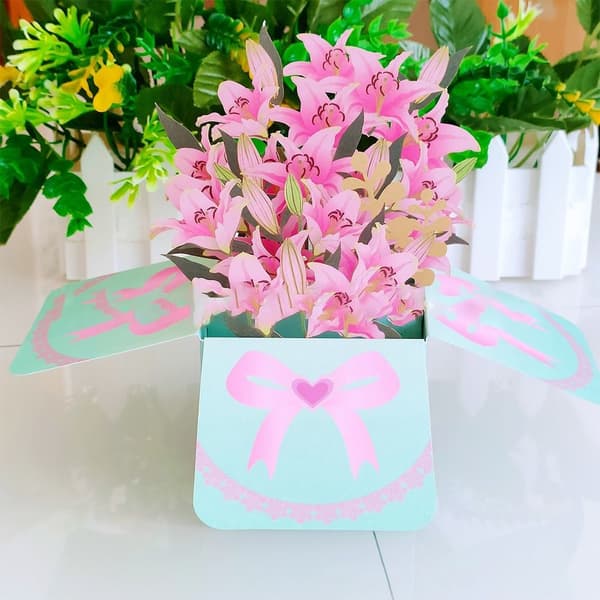 3D Pop-up buket papirblomster 3 3