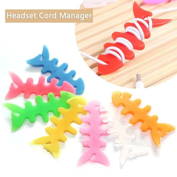 100/200 stk Fishbone Cable Organizer Headset Cord Manager L100Pcs