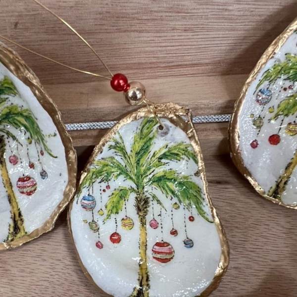 Oyster Shell Art Ornament Julehengende anheng B B B