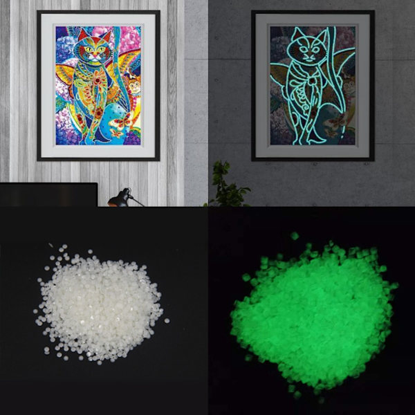 Glow in Dark Resin Stone Lysende Rhinestone 100GROUND RUND 100gRound