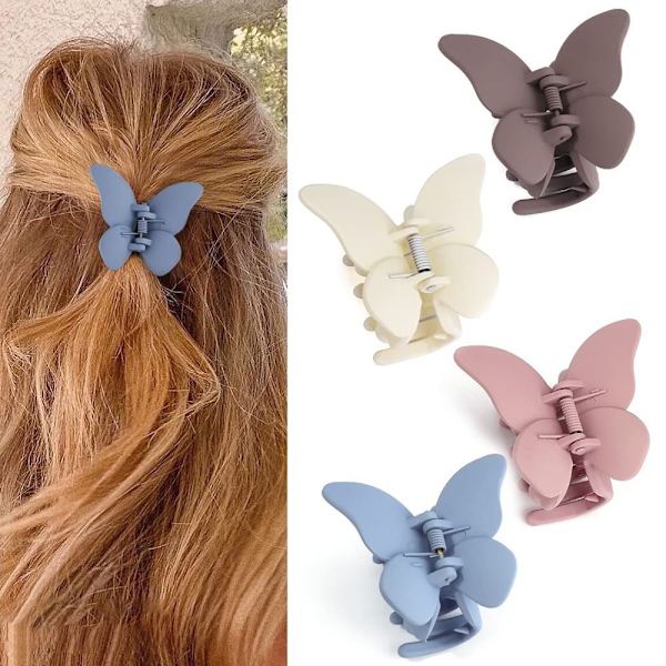 4kpl Butterfly-hiusklipsit Matteat hiuskynnet A A A