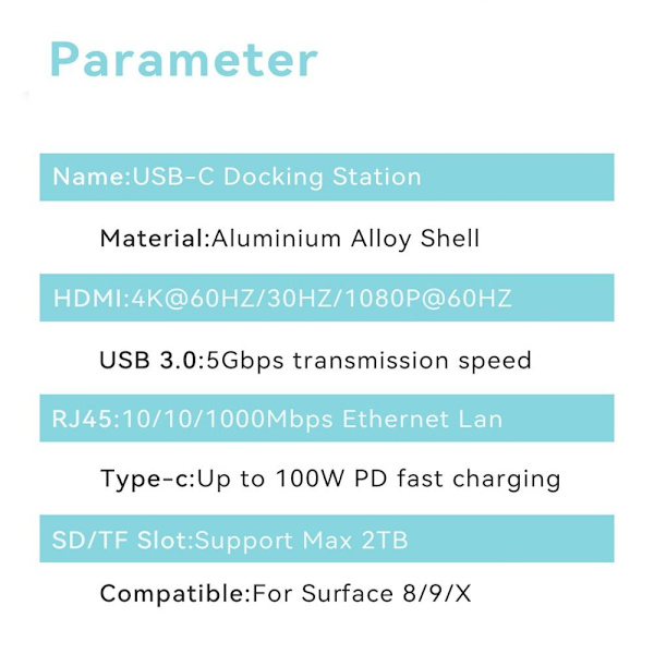 Type-C HUB dockingstation Gigabit RJ45
