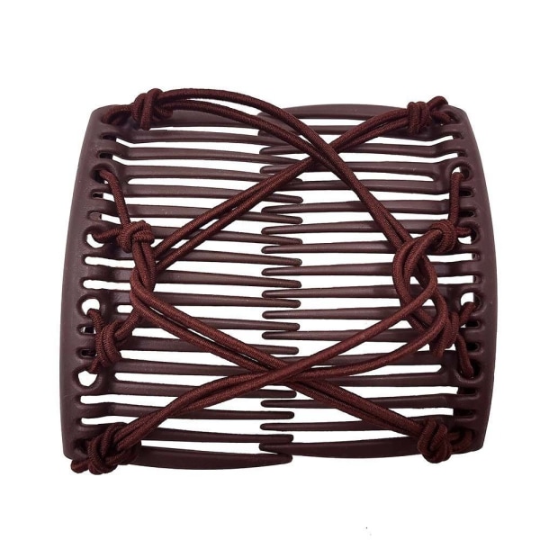 Elastiskt rep Pan Hårklämmor Lazy Comb KAFFE COFFEE