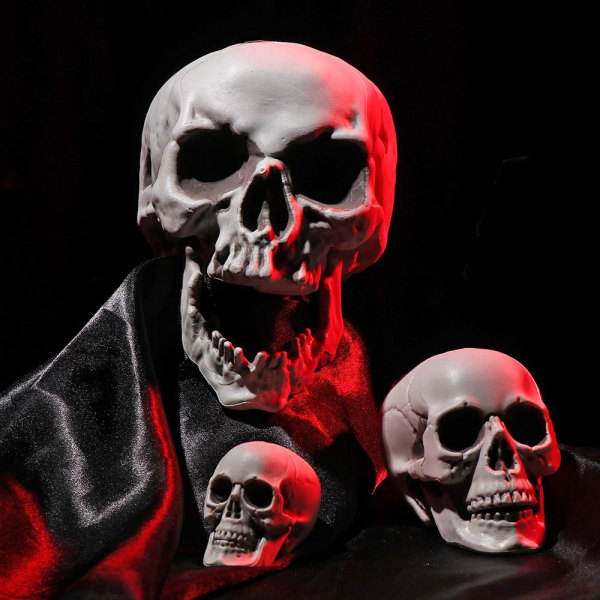 1 ST Skull Head Mänskligt skelett Halloween rekvisita 4,5X4,5X6CM 4.5x4.5x6cm