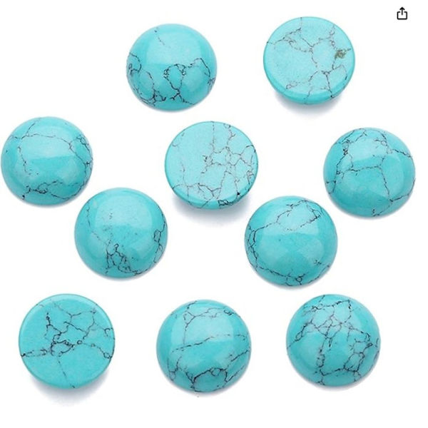 Syntetisk turkos ädelsten Flat Back Stone Flatbacks Dome