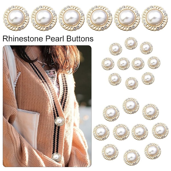 Rhinestone Pearl Buttons Skjorte Buttons 23MM10STK 10STK 23MM10pcs