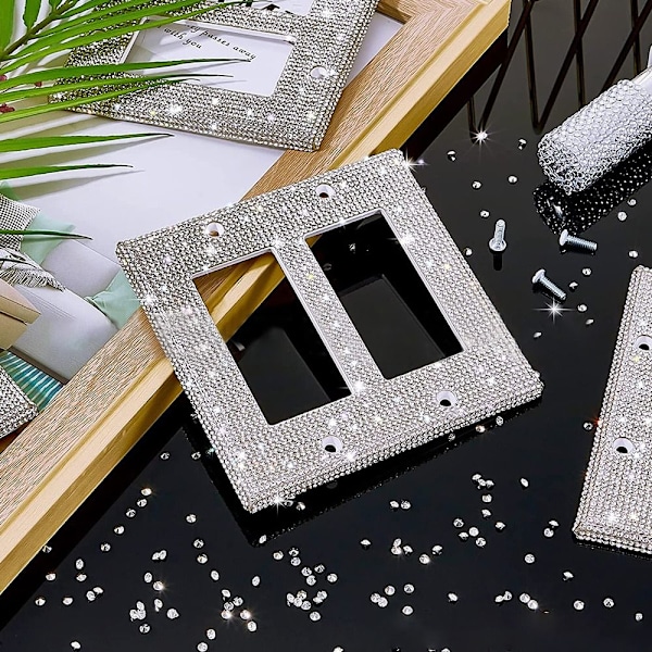 US Standard Switch Panel Sticker Rhinestones Socket Frame 08 08 08