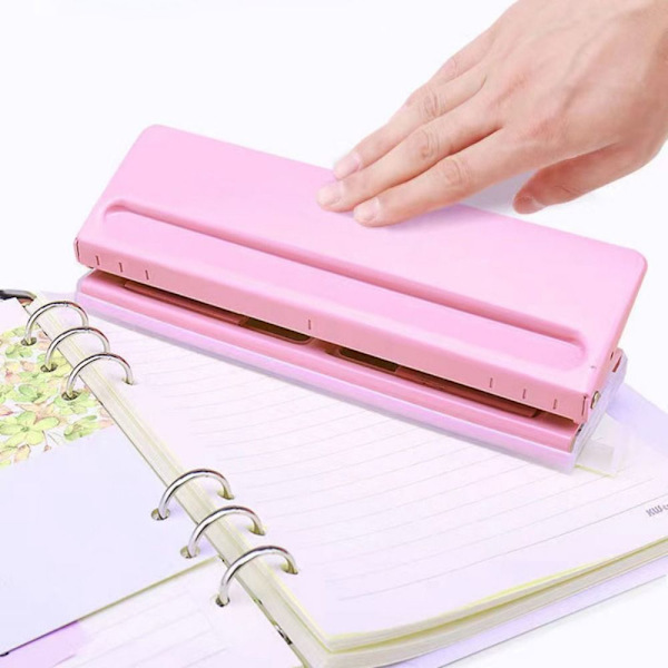 Loose Leaf Puncher 6 Hul Punch PINK Pink