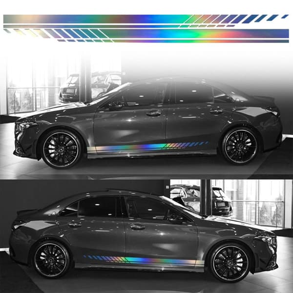 1 Par Bil-klistremerke Auto Side Stripe LYS BLÅ Light blue