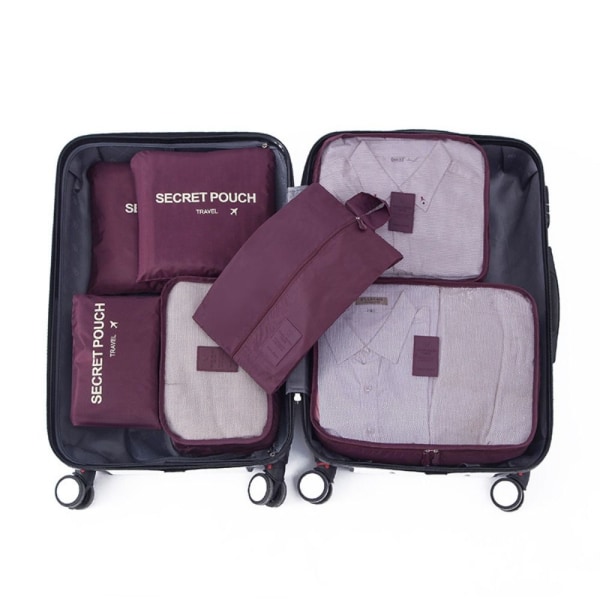 Rejseopbevaringsposer 7 stk Sæt GRÅ 7 STK 7 STK Grey 7 Pcs-7 Pcs