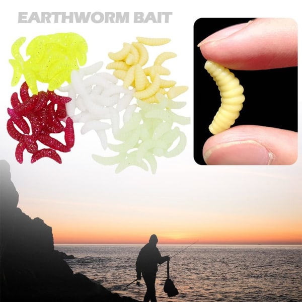 100 kpl Earthworm Bait Bionics -pehmeät vieheet A A A