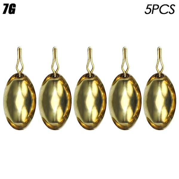 5 stk/parti Kobber Fiskebly fald Messing 7G 7G 7g