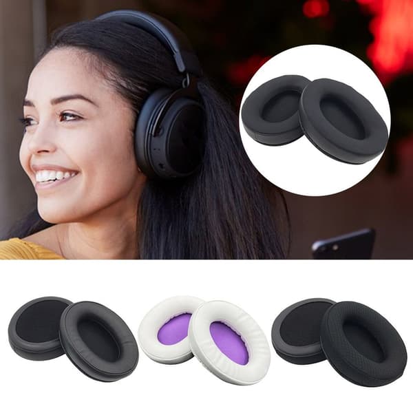 1 par erstatnings ørepuder til HyperX WHITE PROTEIN White Protein Leather-Protein Leather