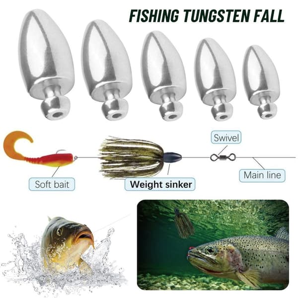 Fiske Tungsten fall sinker 10.5G 10.5G 10.5g