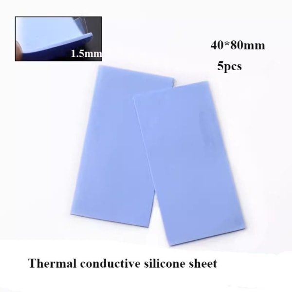 1/5 st Silikon Thermal Pad Thermal Pad Sheet 40X80MM 0,5MM 40x80mm 0.5mm