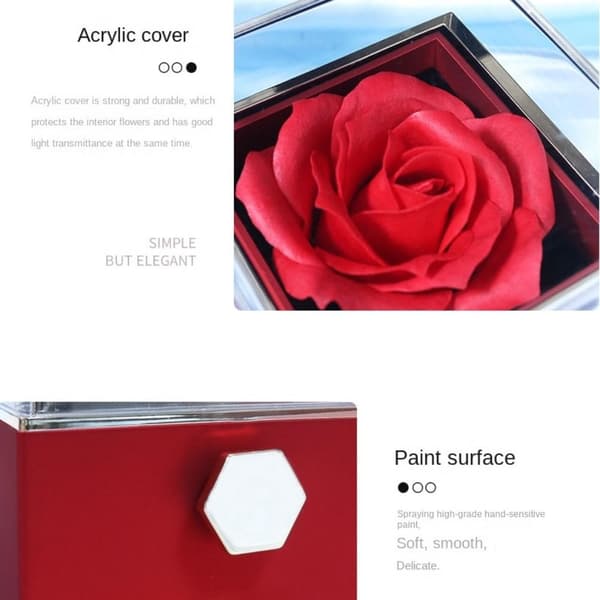 Roterande smyckeskrin Rose presentask BLÅ blue