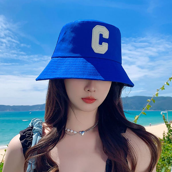 Sommarmode Flickor Tyghatt Solhatt Sommarhatt BLÅ blue