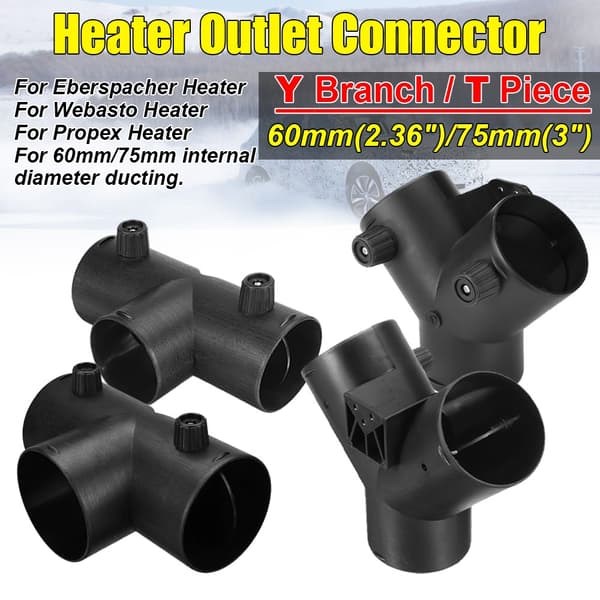 60 mm/75 mm Luftventilationskanalforbindelse Udstødning Bilvarmeradapter 75mm-Y