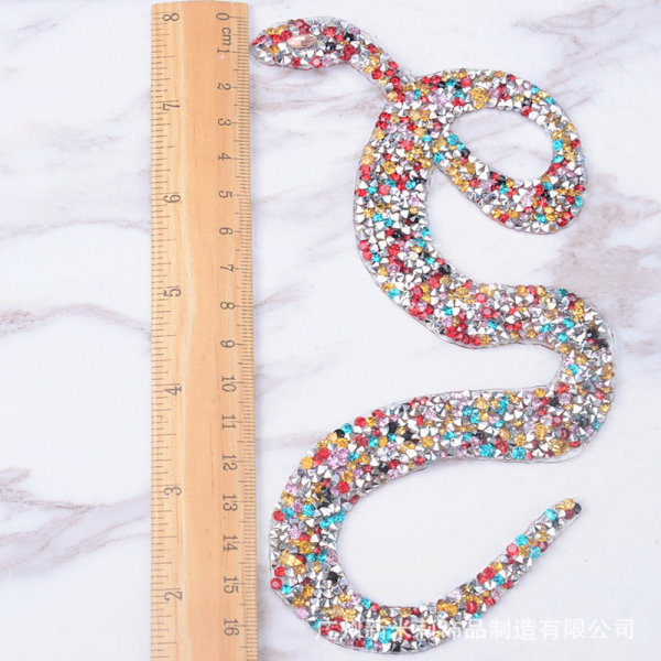 5 st Snake Rhinestone Patch, Bling Snake Clothing Patch