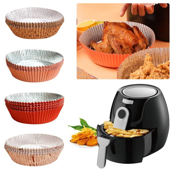 20 Stk Engangs Folie Liner Pot til Air Fryer Tin Box red