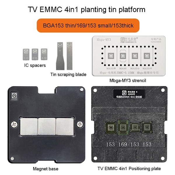 TV EMMC Jig Platform Reballing Stencil FULL SET FULL SET Full set