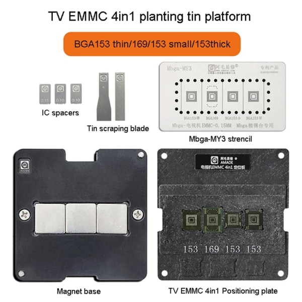 TV EMMC Jig Platform Reballing Stencil MAGNETISK BAS MAGNETISK Magnetic base