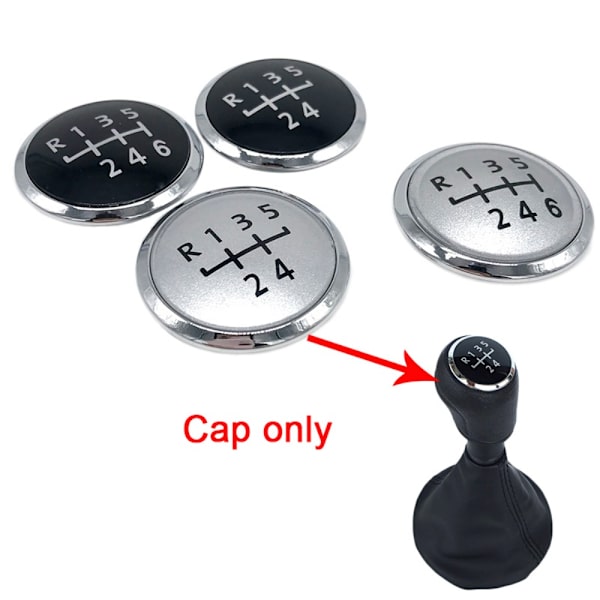2 stk. Girskiftknapphette Girspakdekselhette SVART 6 SPEED 6 Black 6 Speed-6 Speed