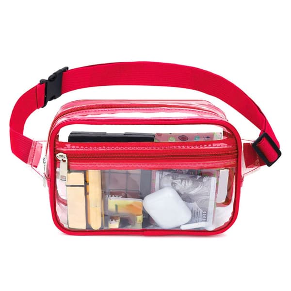 Klar taljetaske Makeuptaske RØD Red