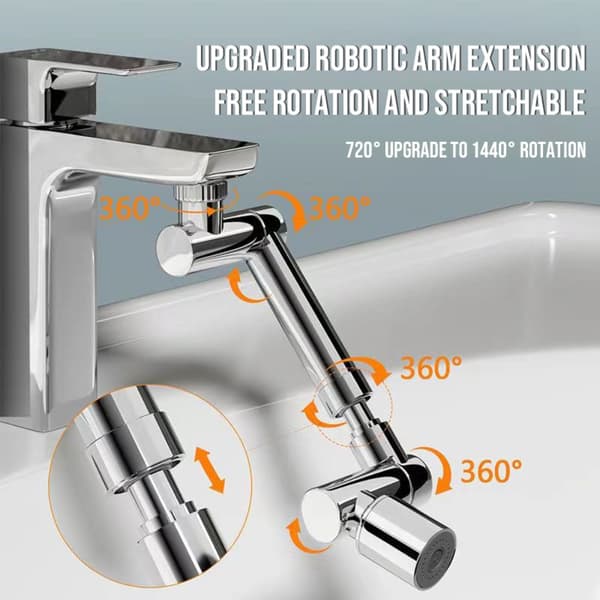 1440° Kranluftekran Sprutsikker Bubbler SØLV Silver