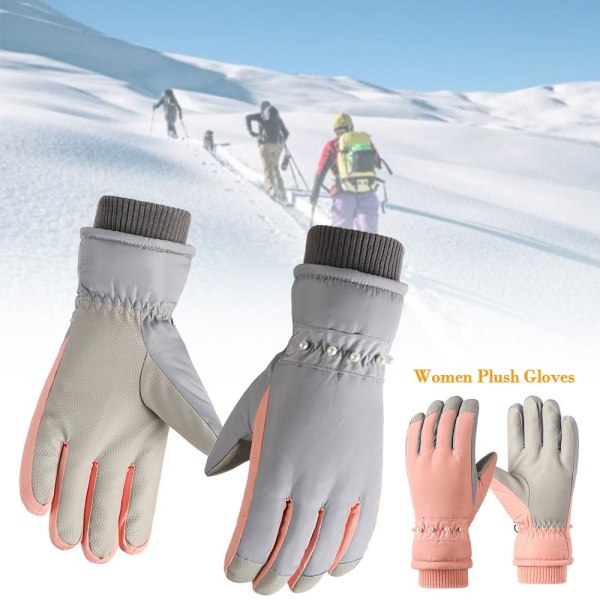 Naisten Pehmohanskat Lumilauta Ski Gloves VAALEEN PINKKI light pink