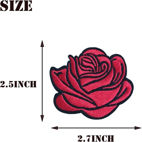 10 st Rose Broderade Patches Kläder påstrykningsbroderade