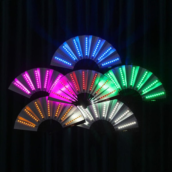 Luminous Folding Fan Led Play Fans BLÅ blue