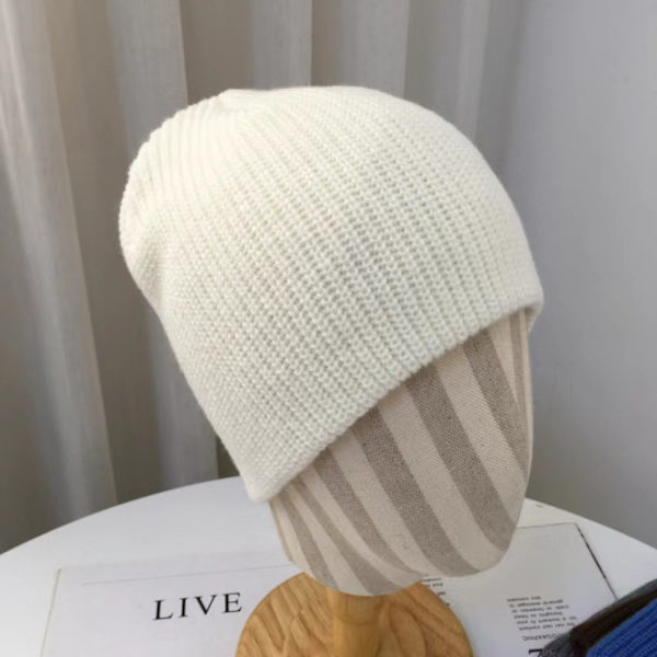 Beanie Hue Strikket Hue HVID White