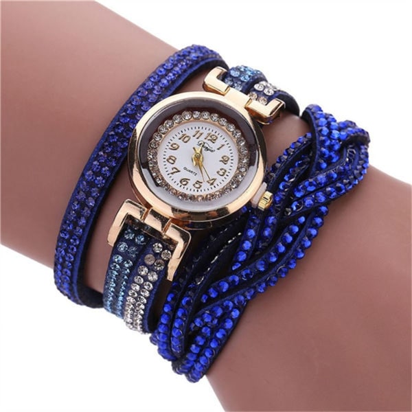 Quartz Watch Rhinestone Armbåndsur BLÅ blue