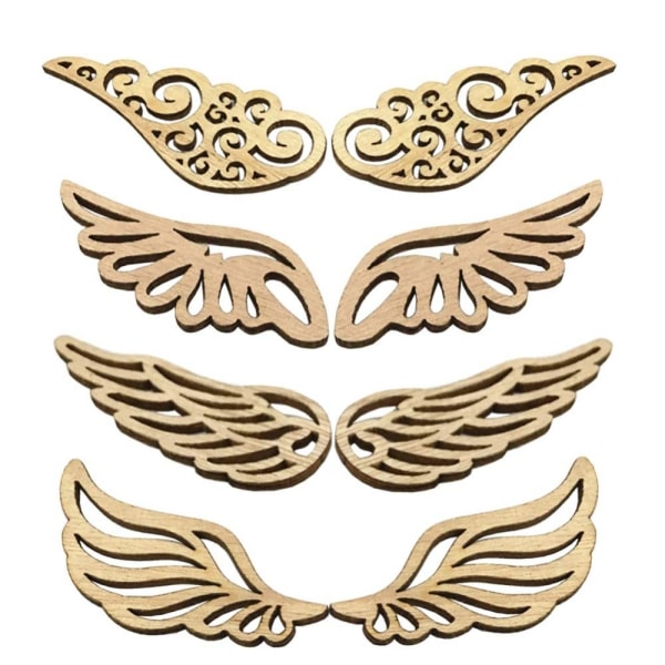 80st Angel Wings Patches Trälappar Oavslutade Trä