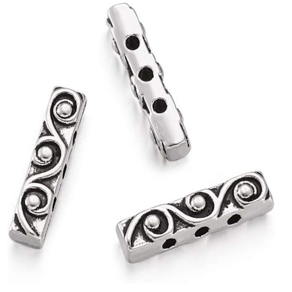 Rektangel avståndsstång Metallpärlor Multi Strand Connector Link