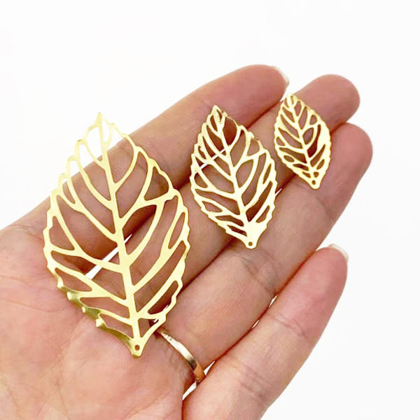 Leaf Charms Hollow Leaf Charms 2 2 2