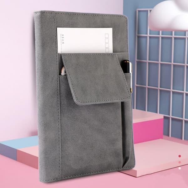 Grå läder Notebook Daily Premium Notebook Travel Journal