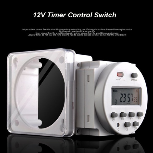 12V DC Programmerbar Digital 12V Timerstyrt Bryter