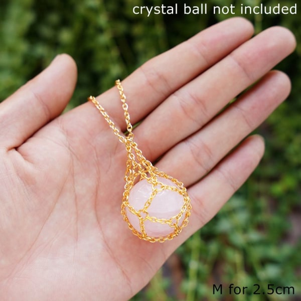 Crystal Holder Cage Halskæde Crystal Net Metal Halskæde GOLD M Gold M