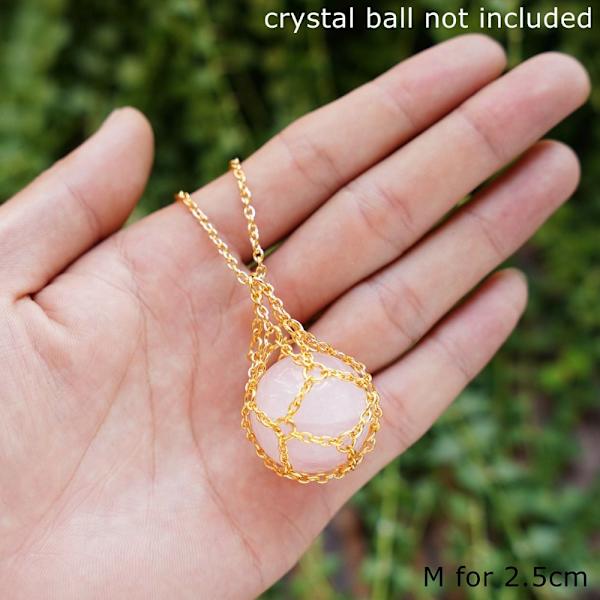 Crystal Holder Cage Necklace Crystal Net Metal Necklace GOLD M Gold M