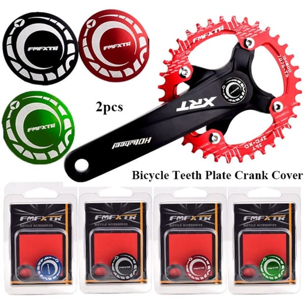 2stk Cykeltandplade Krankdæksel SORT Black