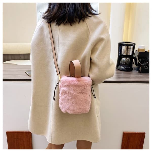 Faux Fur Taske Dame Håndtasker SORT black