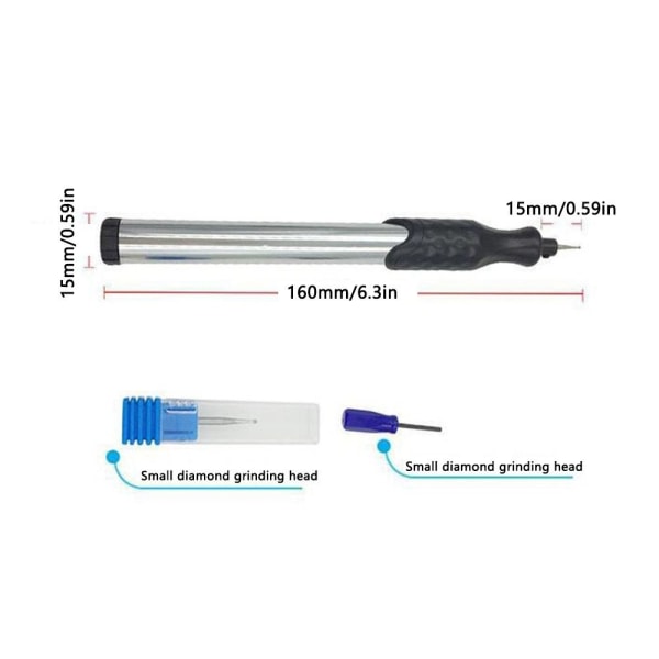 Elektrisk Micro Pen Gravering Pen GULD gold