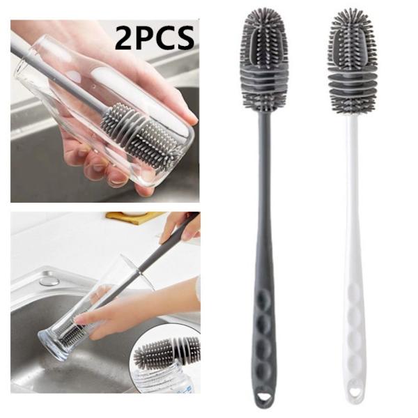 2kpl Cup Brush Pullon puhdistusharja VALKOINEN White