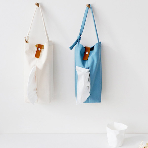 Lærred Tissue Box Servietholder HVID white