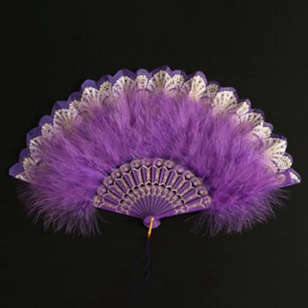 Höyhenen kokoontaittuva tuuletinjuhlasisustus PURPURIA purple