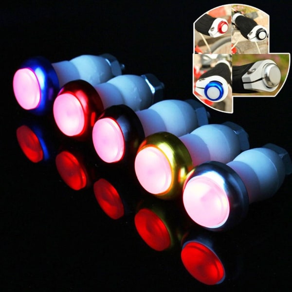 2STK Cykelstyr Light End Plug Light SØLV silver