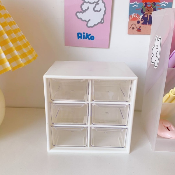 Storage Box Desktop Organizer 6 GRIDS WHITE 6 GRIDS WHITE 6 grids white